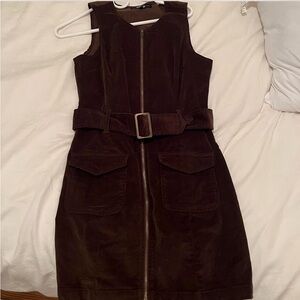 Corduroy belted mini dress!